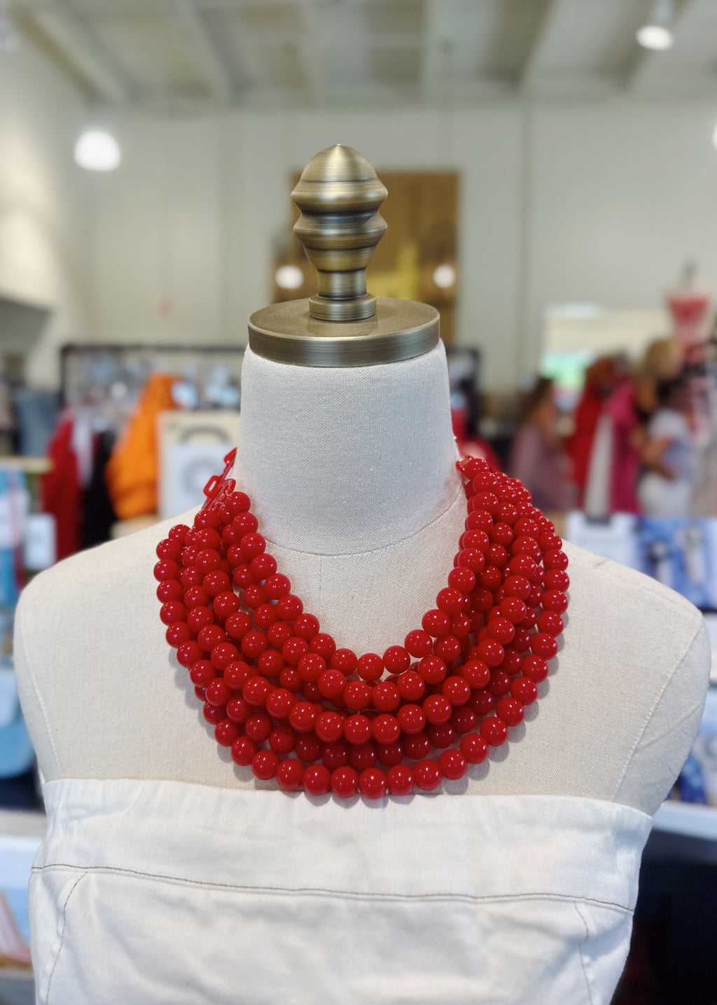 7 Layered Agate Ball Necklace