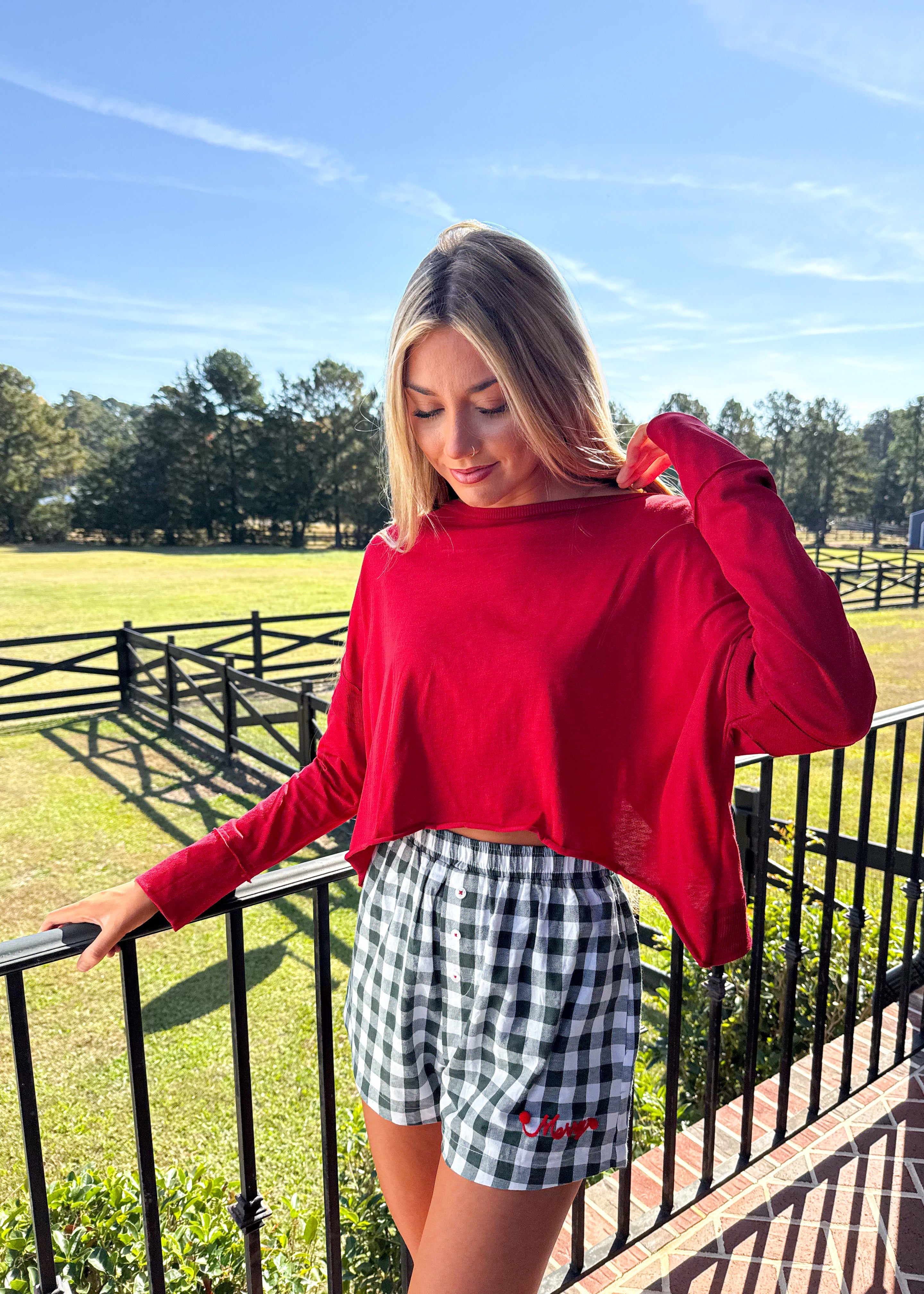 Merry Gingham Boxer Shorts