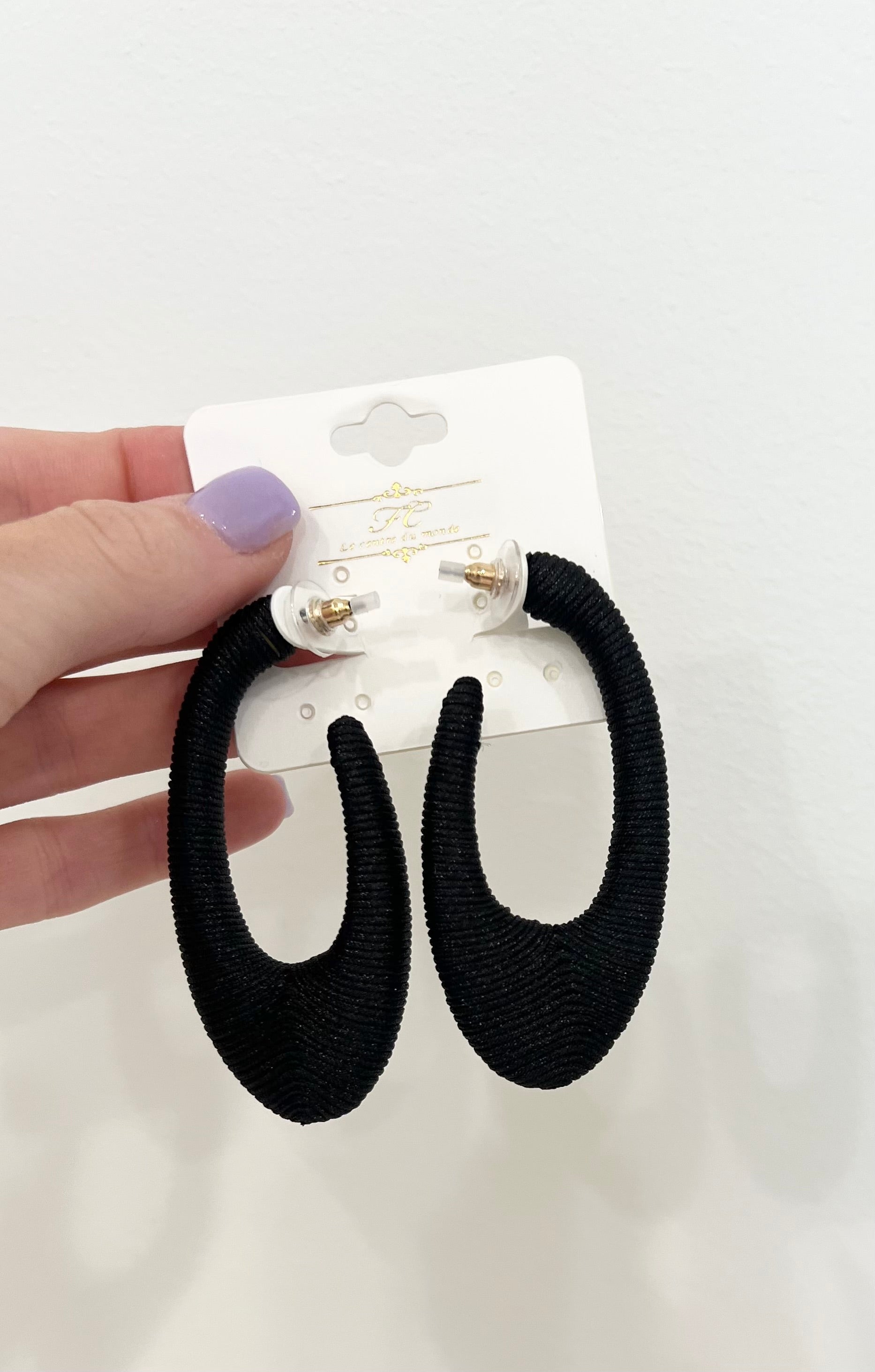 Wrapped Thread Open Oval Hoops