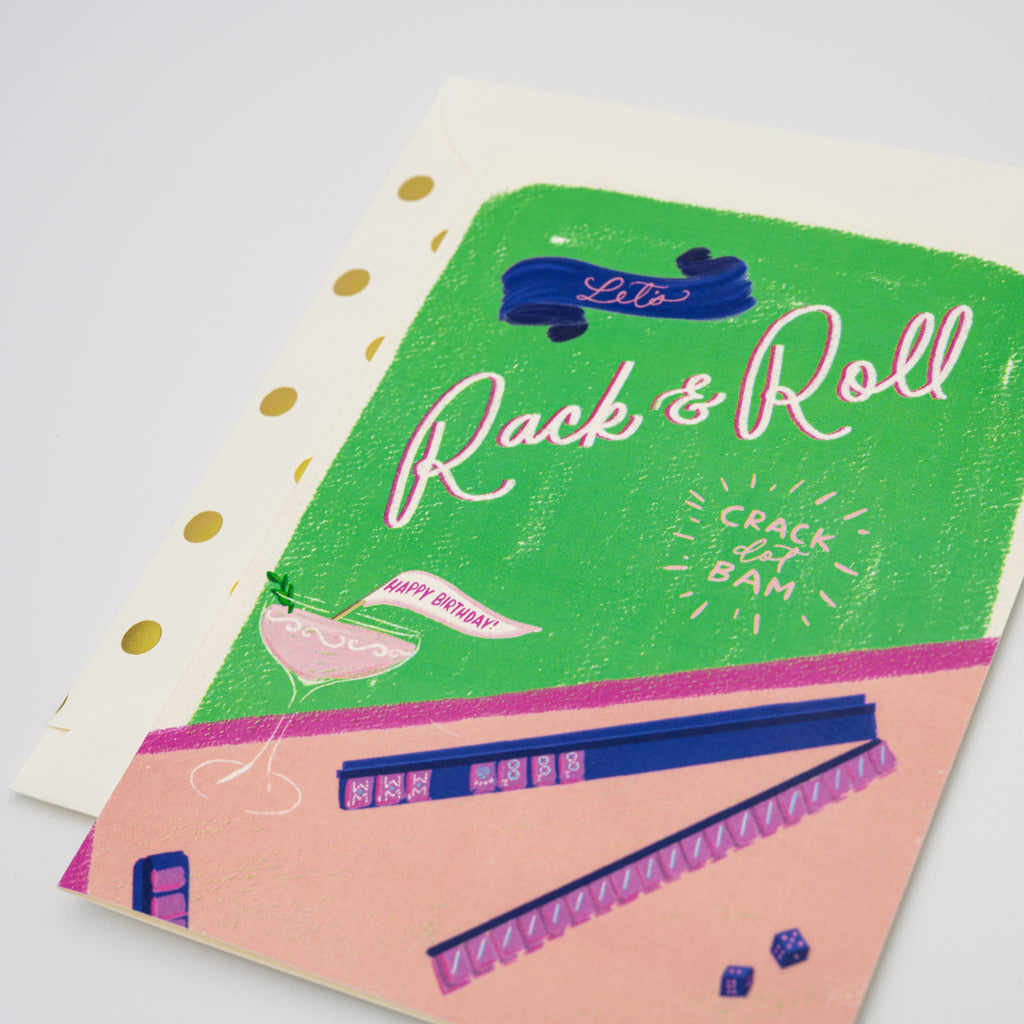 Let's Rack and Roll! Mahjong Birthday Card 