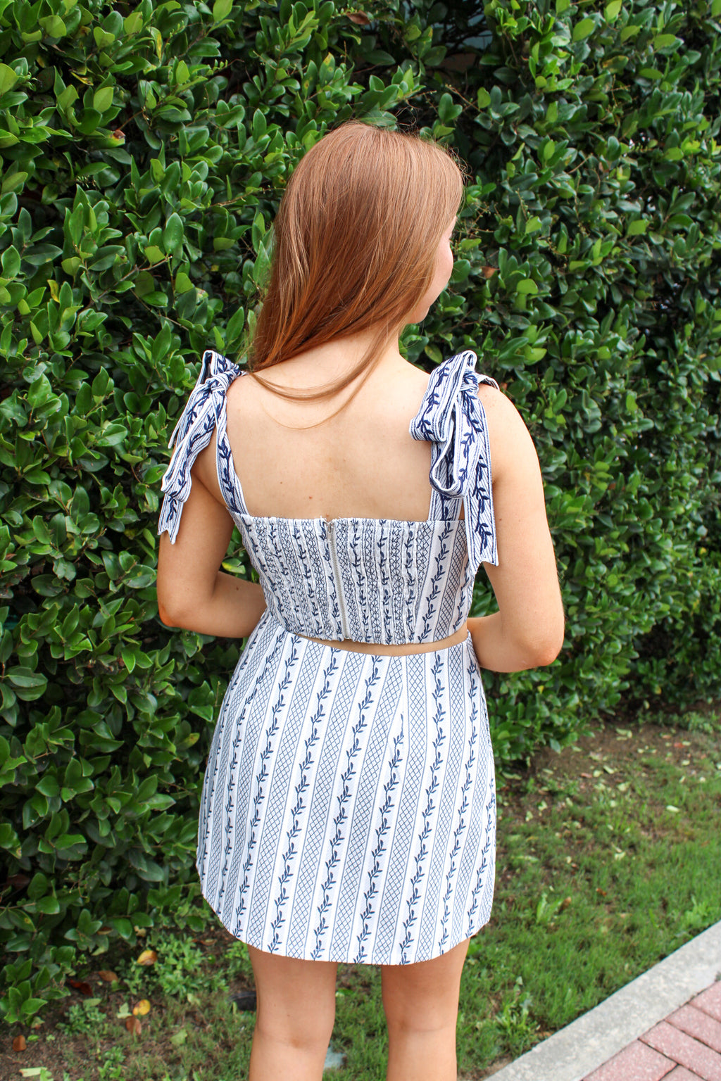Cassie Jacquard Top And Skirt Set