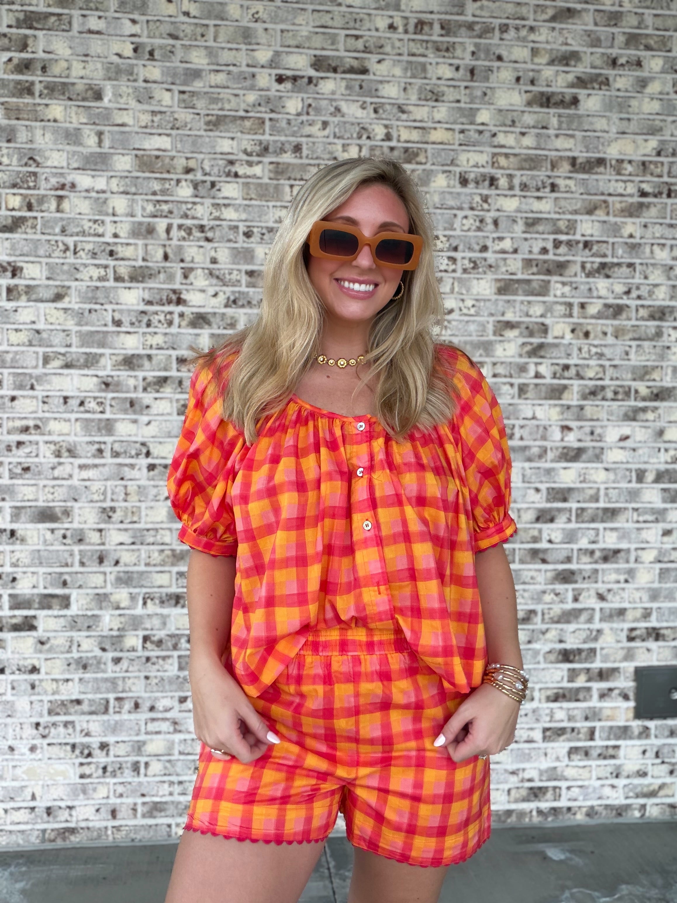Savannah Gingham Top