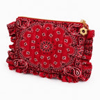 Bandana Ruffle Quilted Cosmetic Pouch