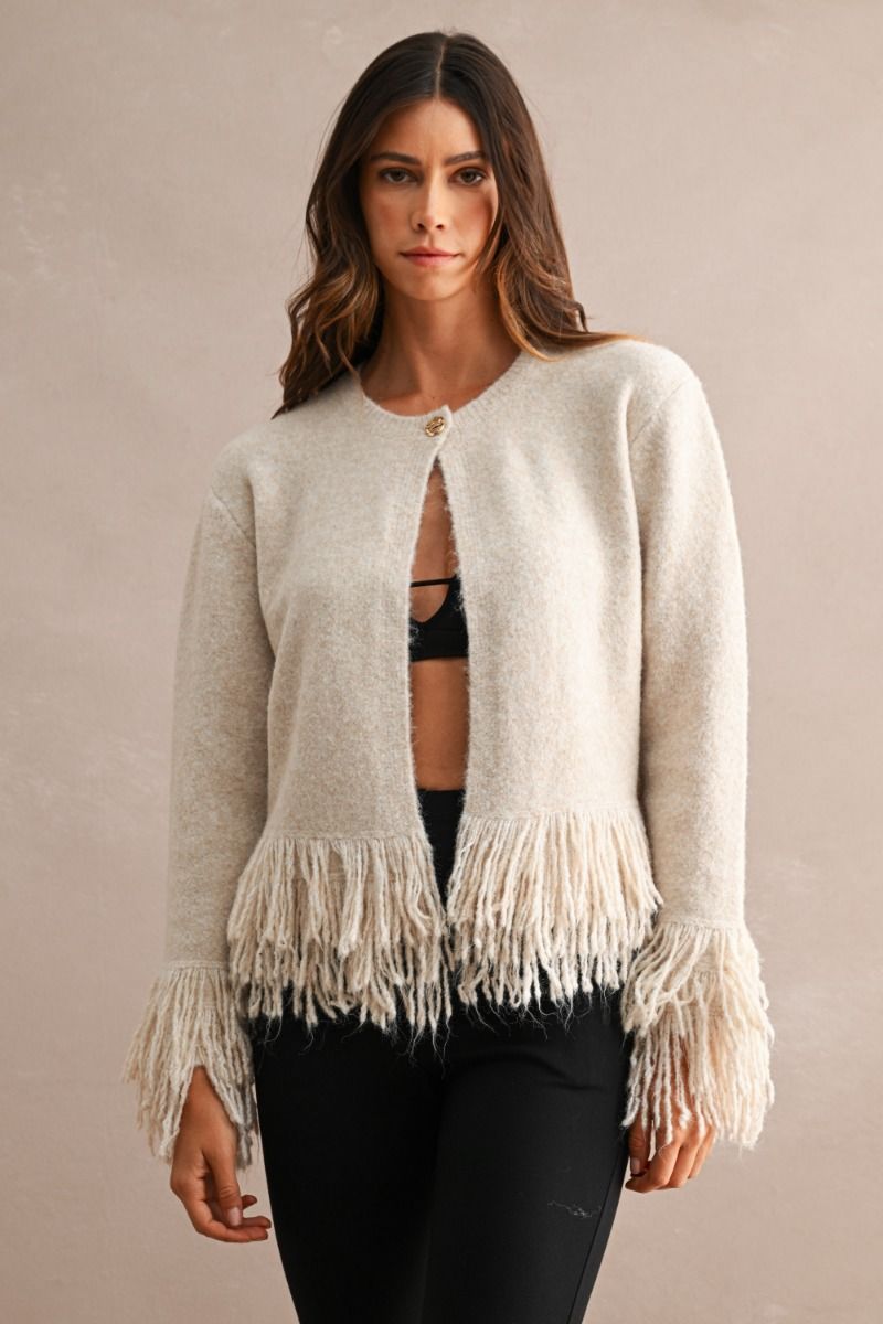 Odele Fringe Hem Cardigan