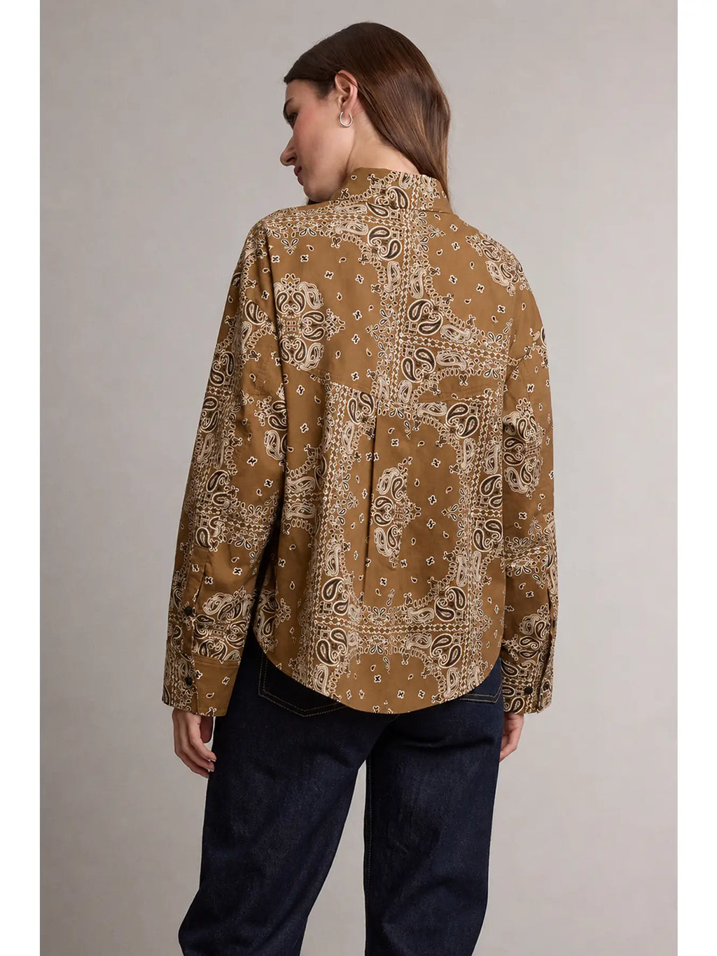 Bandana Print Button-Up Shirt