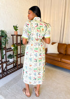 Meadow Tiered Puff Sleeve Midi Dress