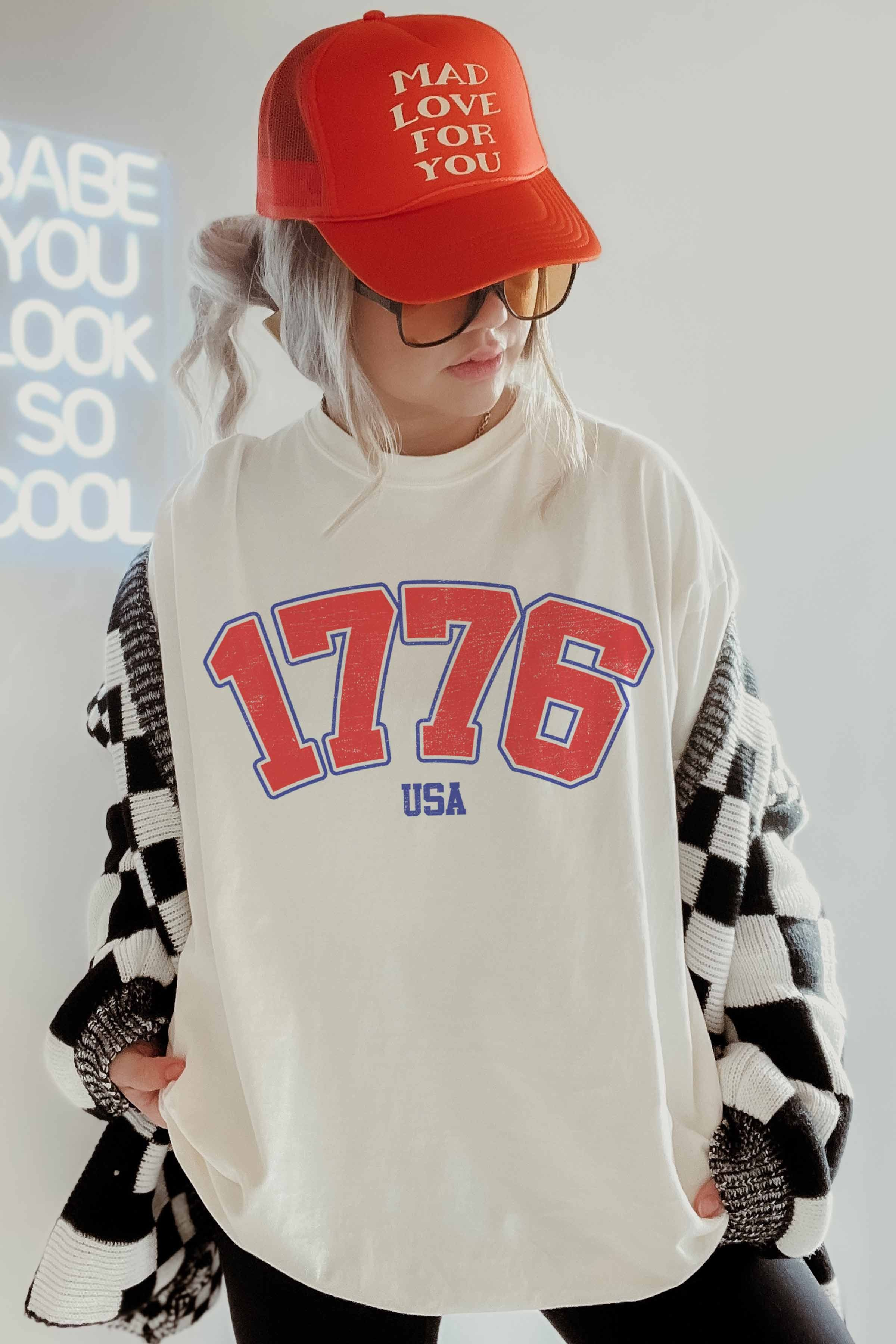 1776 Usa Oversized Graphic Tee