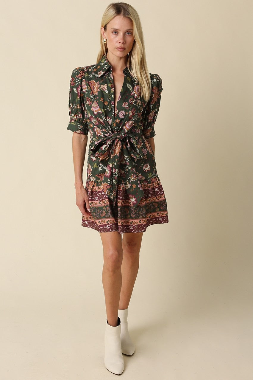 Dana Floral Wrap Mini Dress