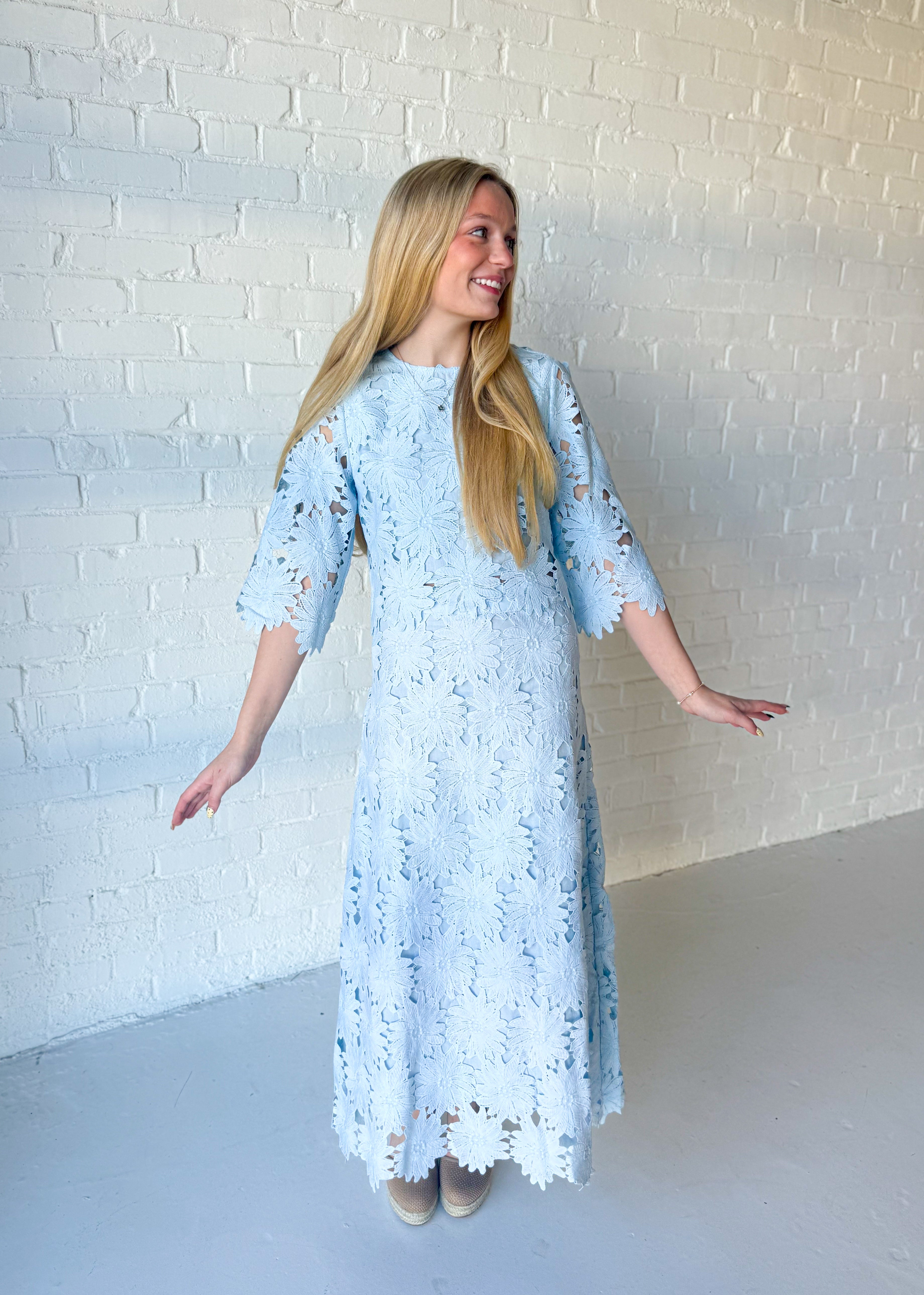 Diana Floral Lace Crop Top and Midi Skirt Set