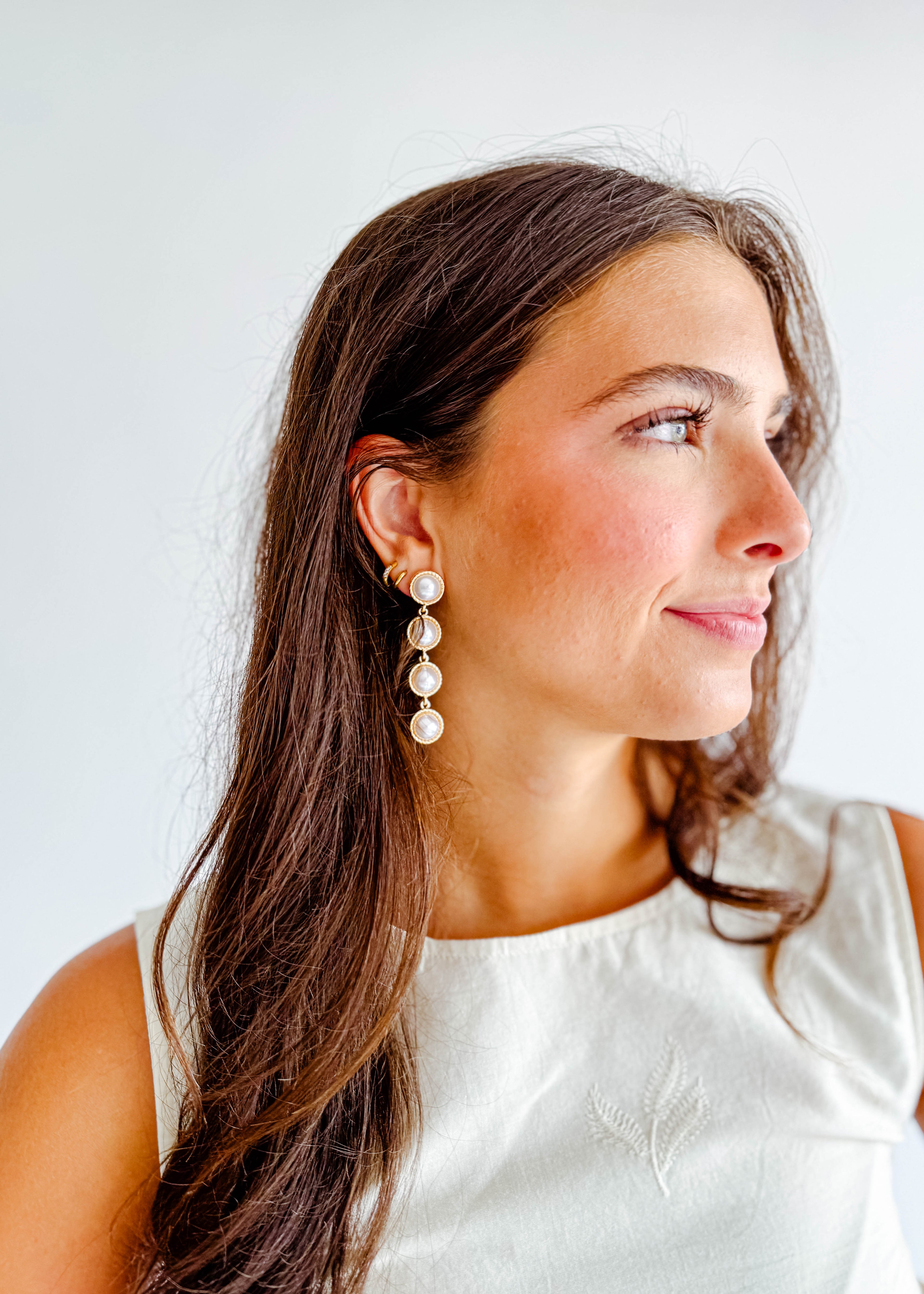 Pearl Drop Trimmed Earrings