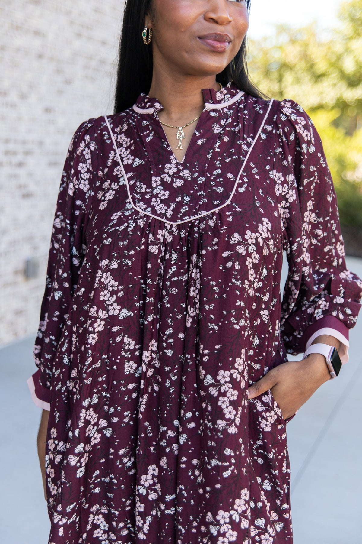 Maribel Floral Ruffle Midi Dress