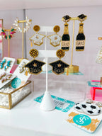 Beaded Grad Cap Earrings