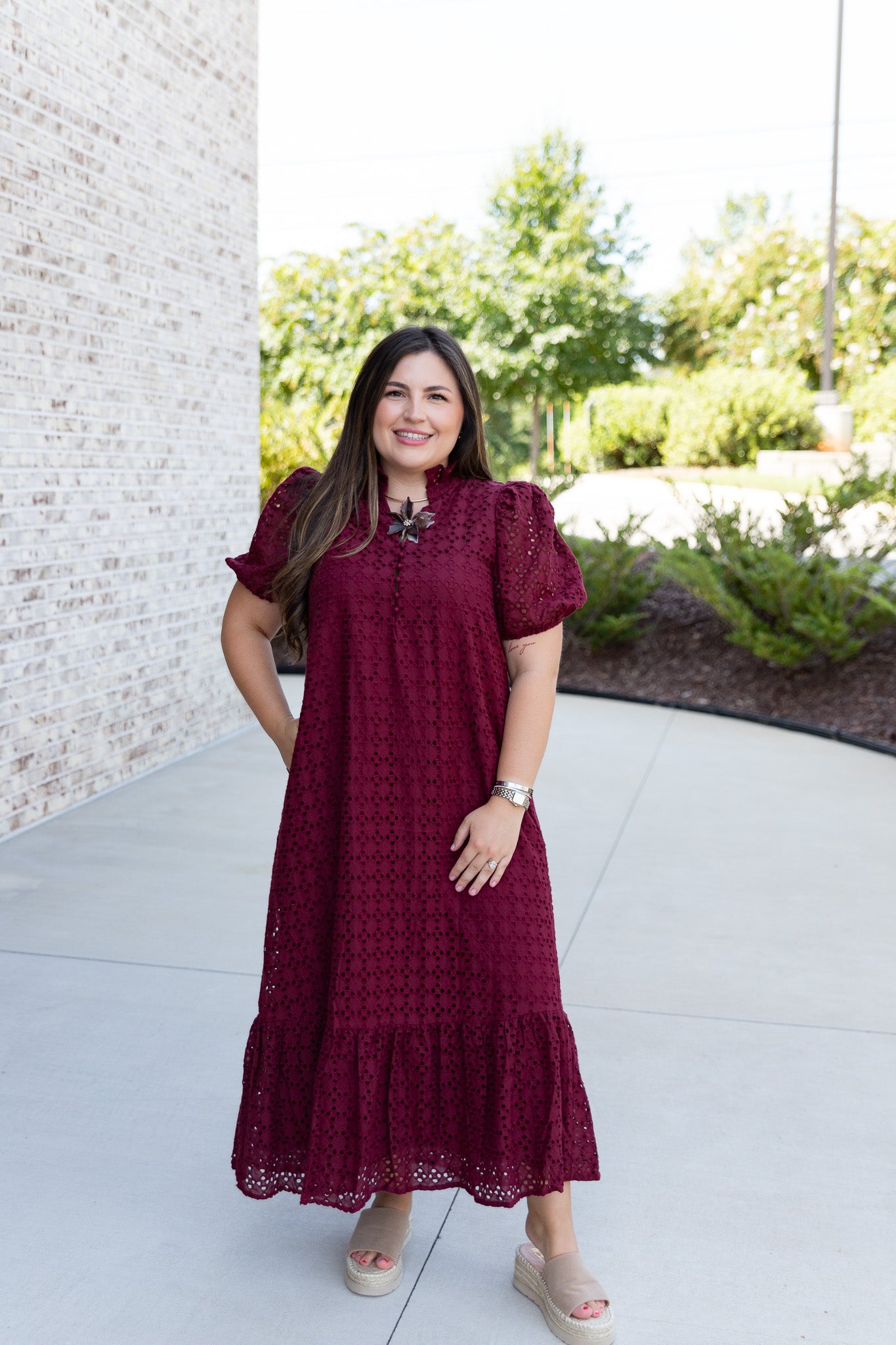 Holland Puff Sleeve Midi Dress