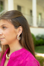 Round Pearl Textured Hoops