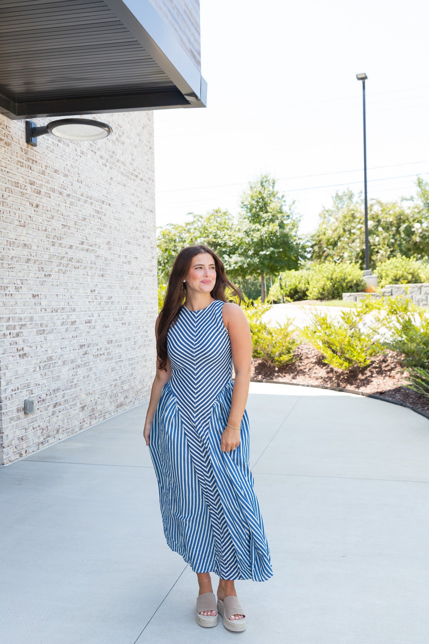 Palmer Striped Midi Dress