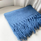 2+ Solid Color Tassel Mohair Scarves