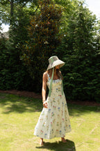 Marigold Floral Corset Midi Dress