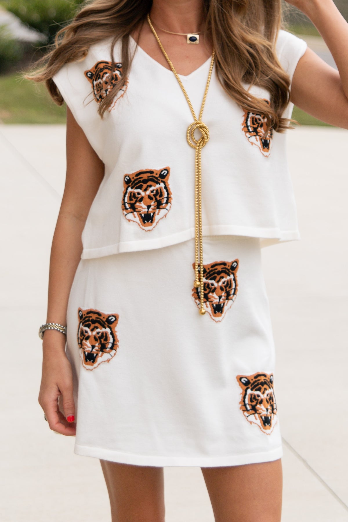 TIger Short Sleeve Skirt Set