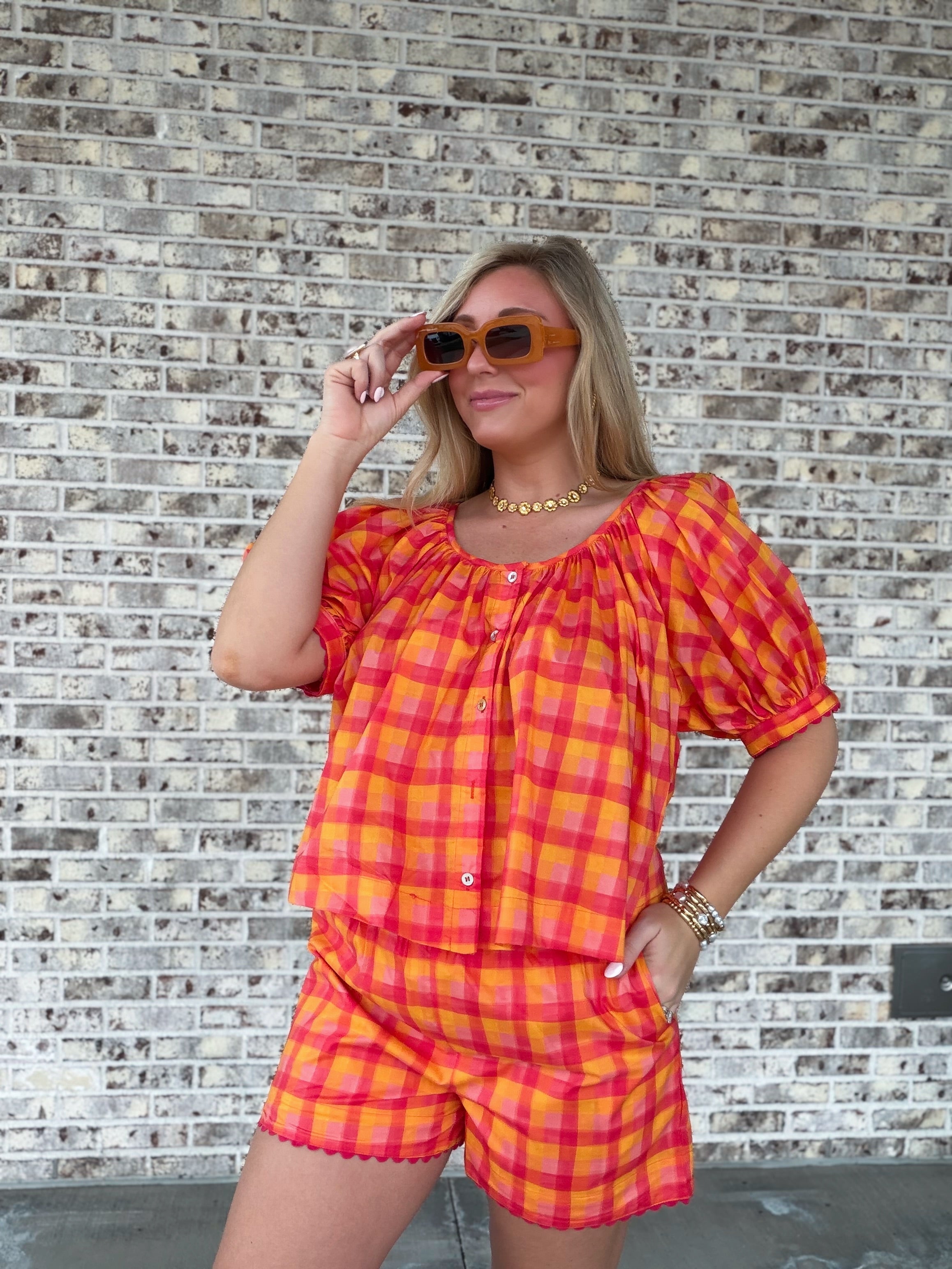Savannah Gingham Top