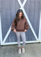 Snap Button Collared Sweatshirt