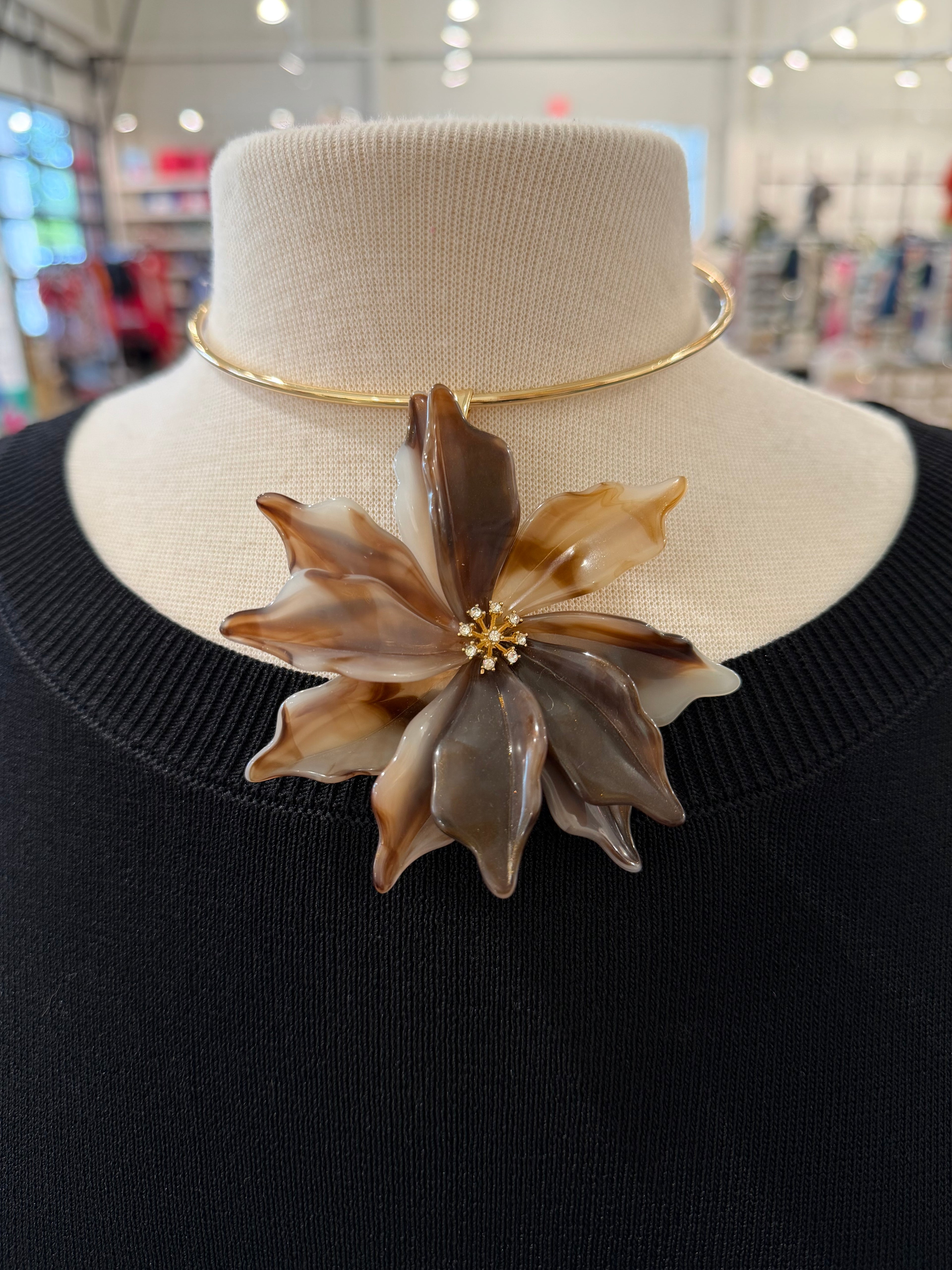 Pave Flower Wire Choker
