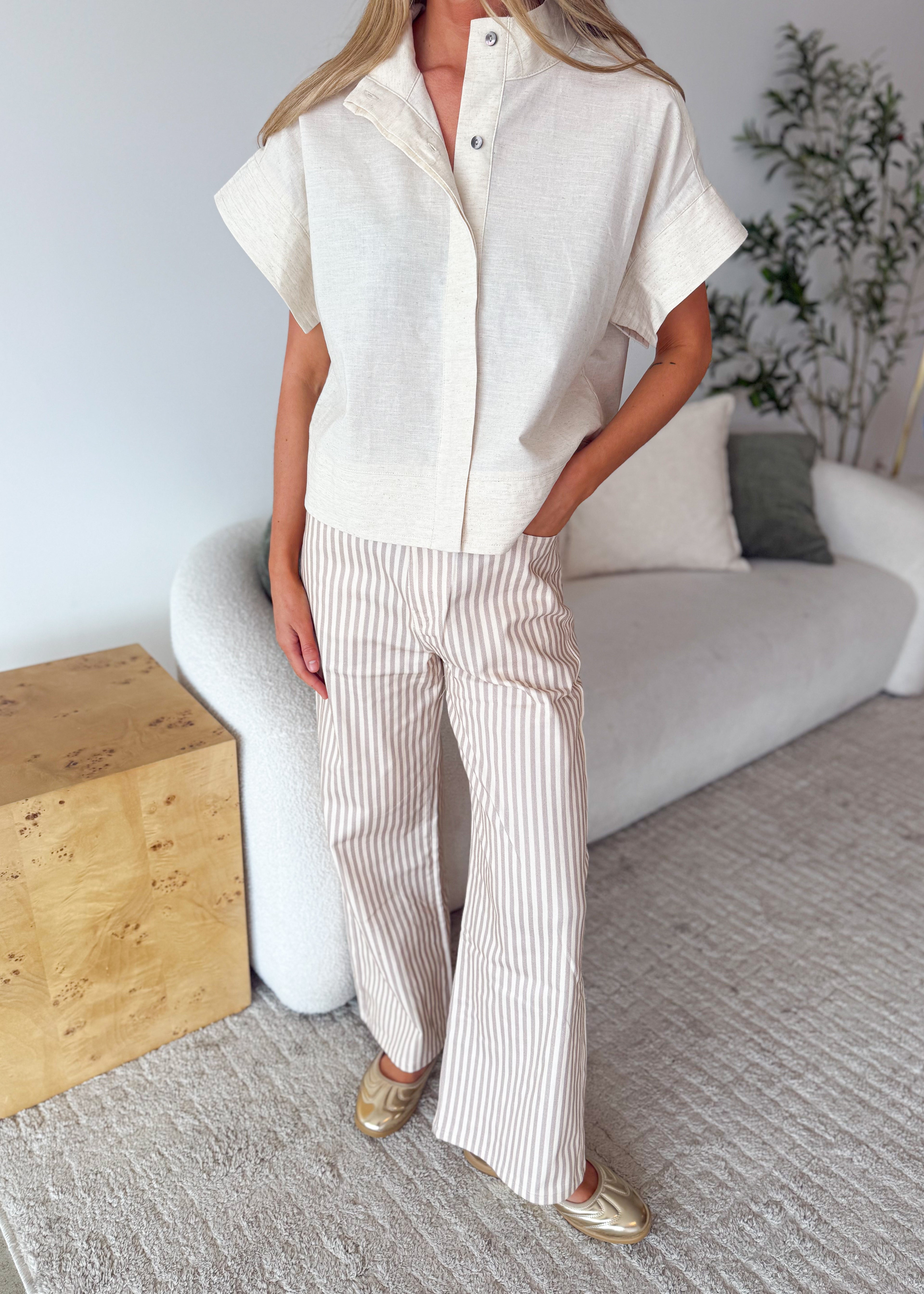 Marie Stripe Pull-On Trousers