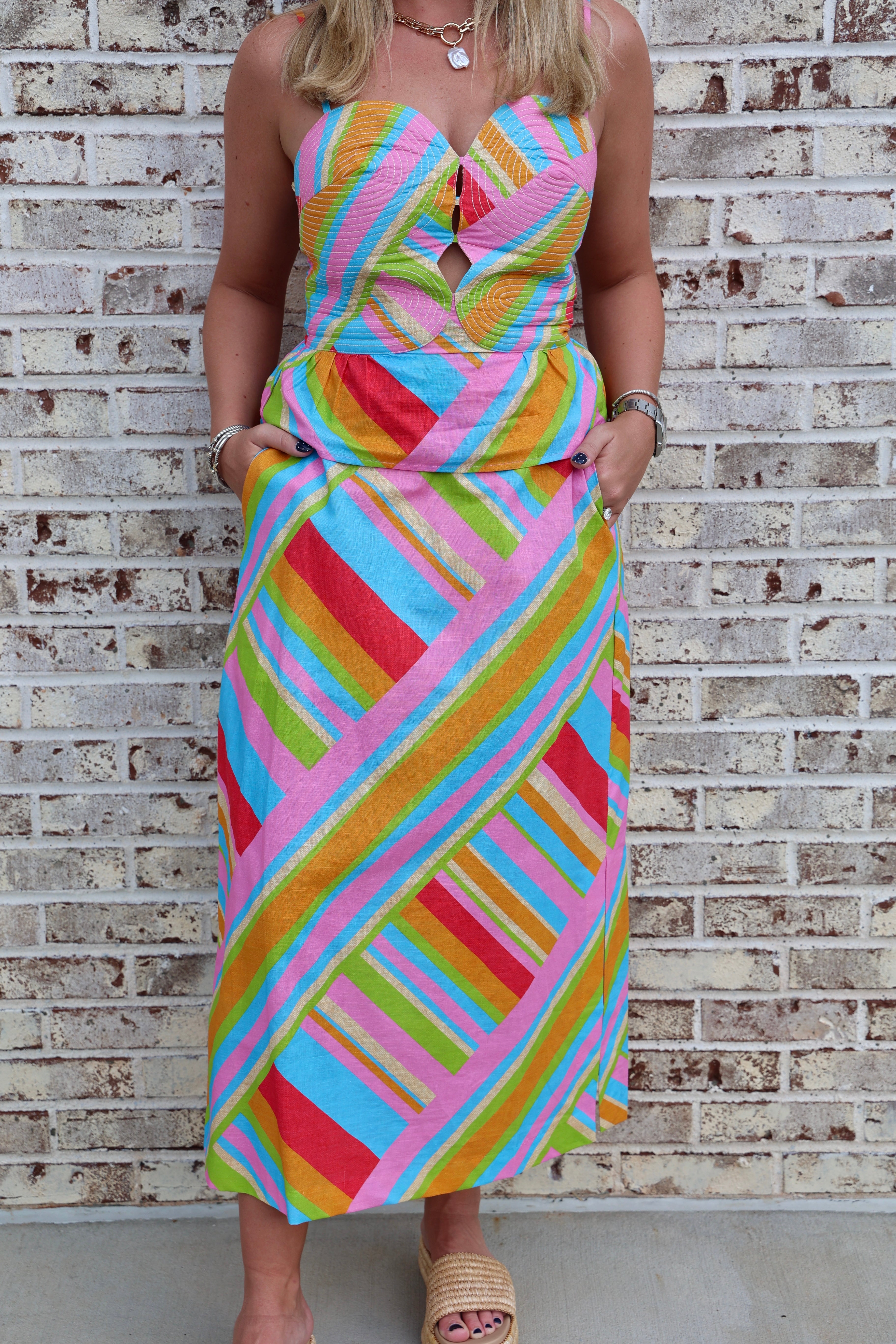 Bianca Printed Top and Maxi Skirt Set