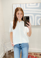 Short Sleeve Button Cardigan