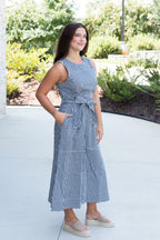 Sandy Sleeveless Gingham Midi Dress