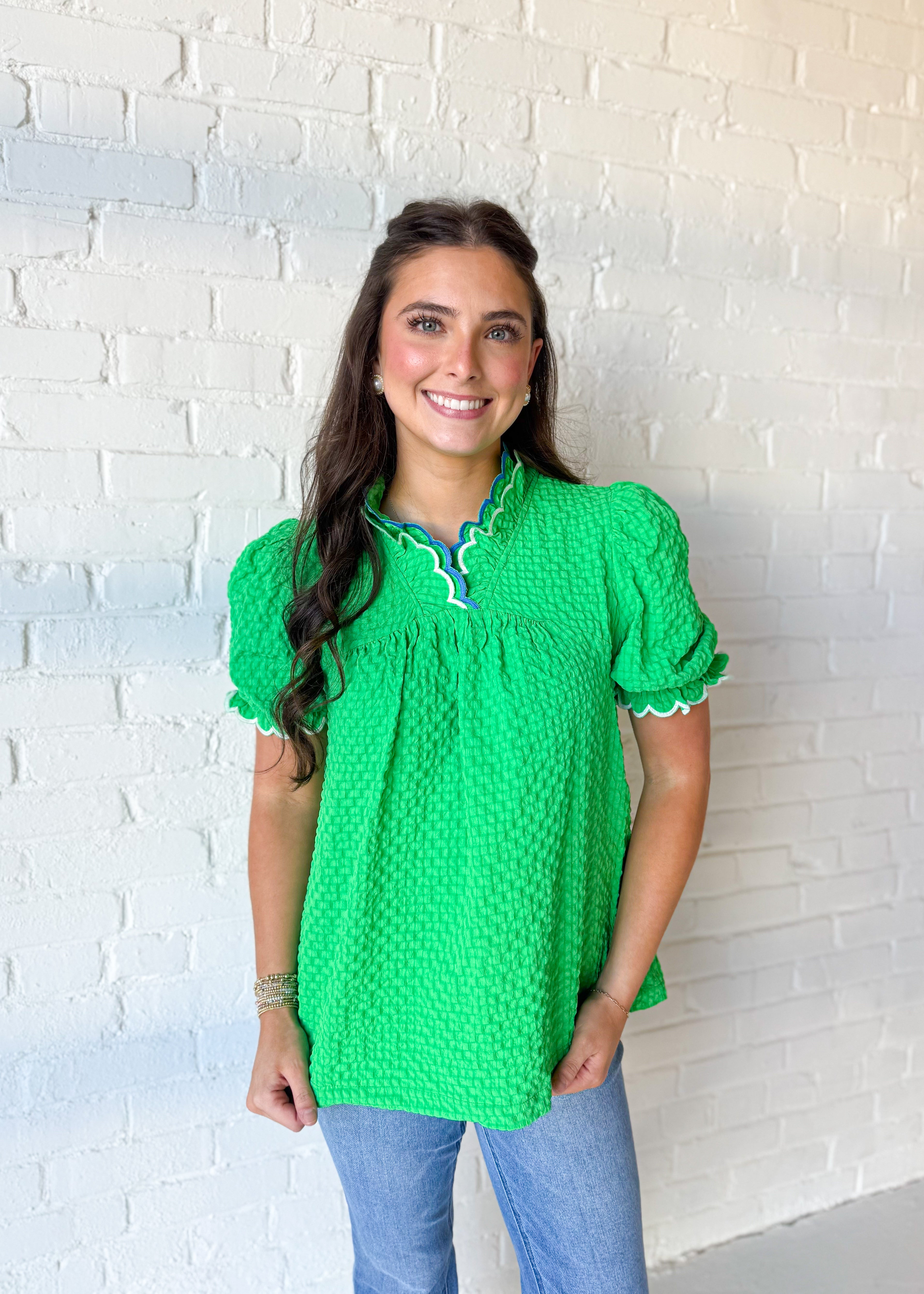 Harper Scallop Trim Top