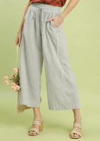 Colette Striped Wide-Leg Drawstring Pants