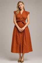 Thalia Sash Flare Midi Dress