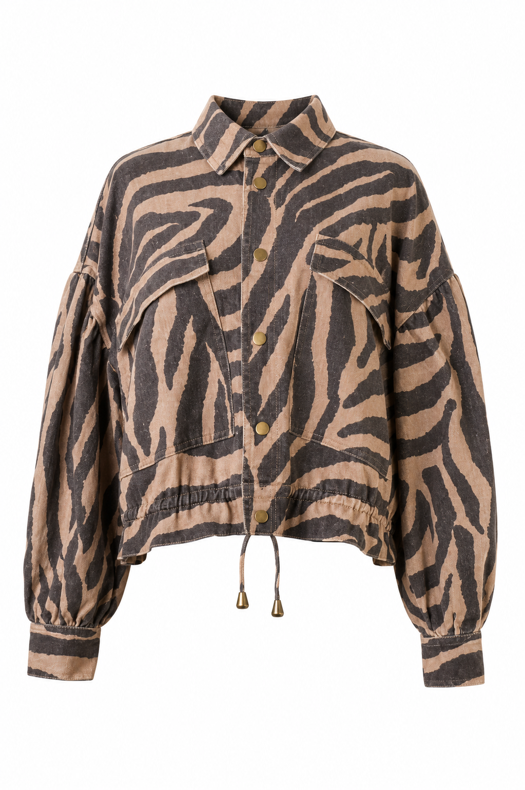 Lumi Zebra Stripe Cropped Jacket