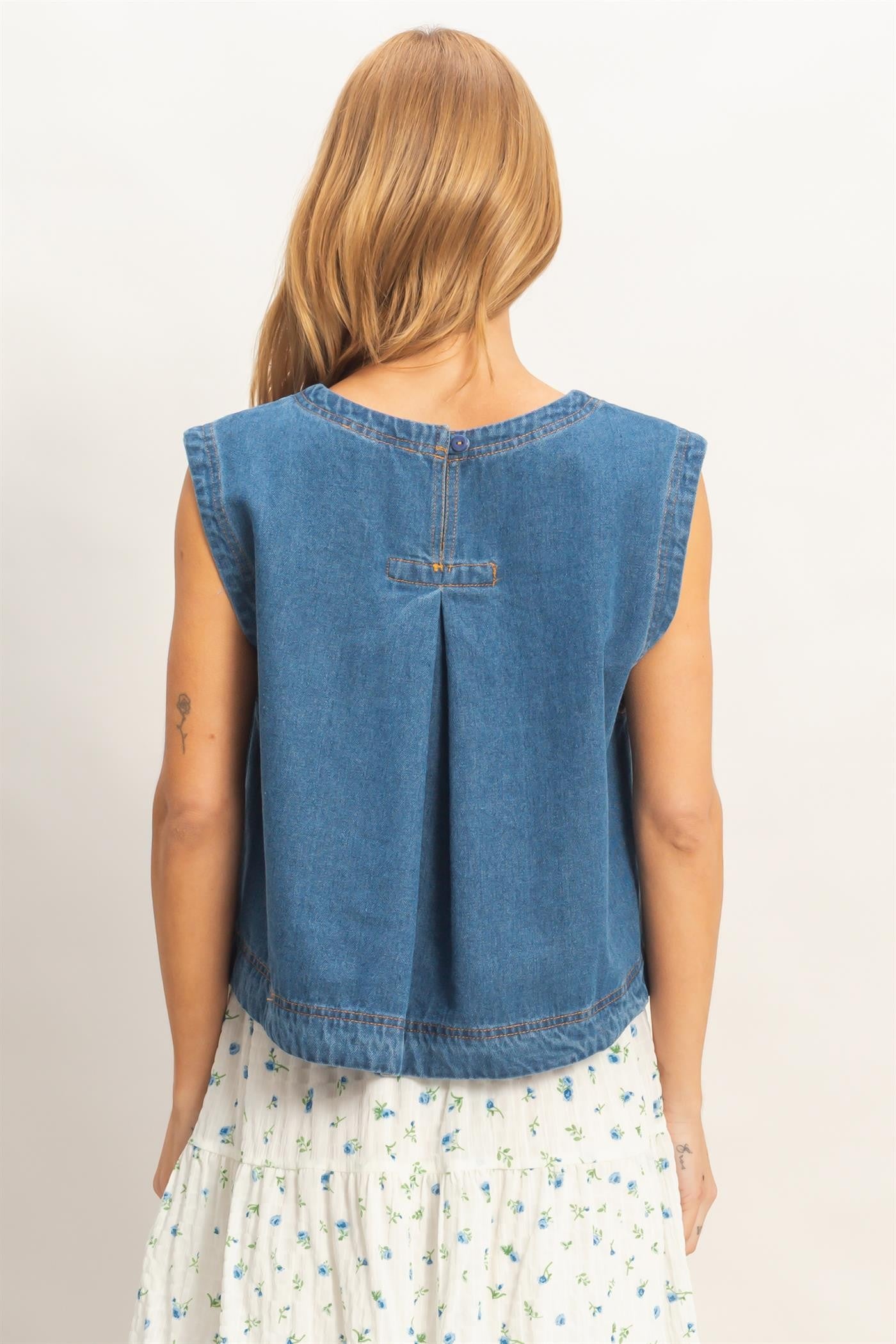 Erica Sleeveless Denim Top
