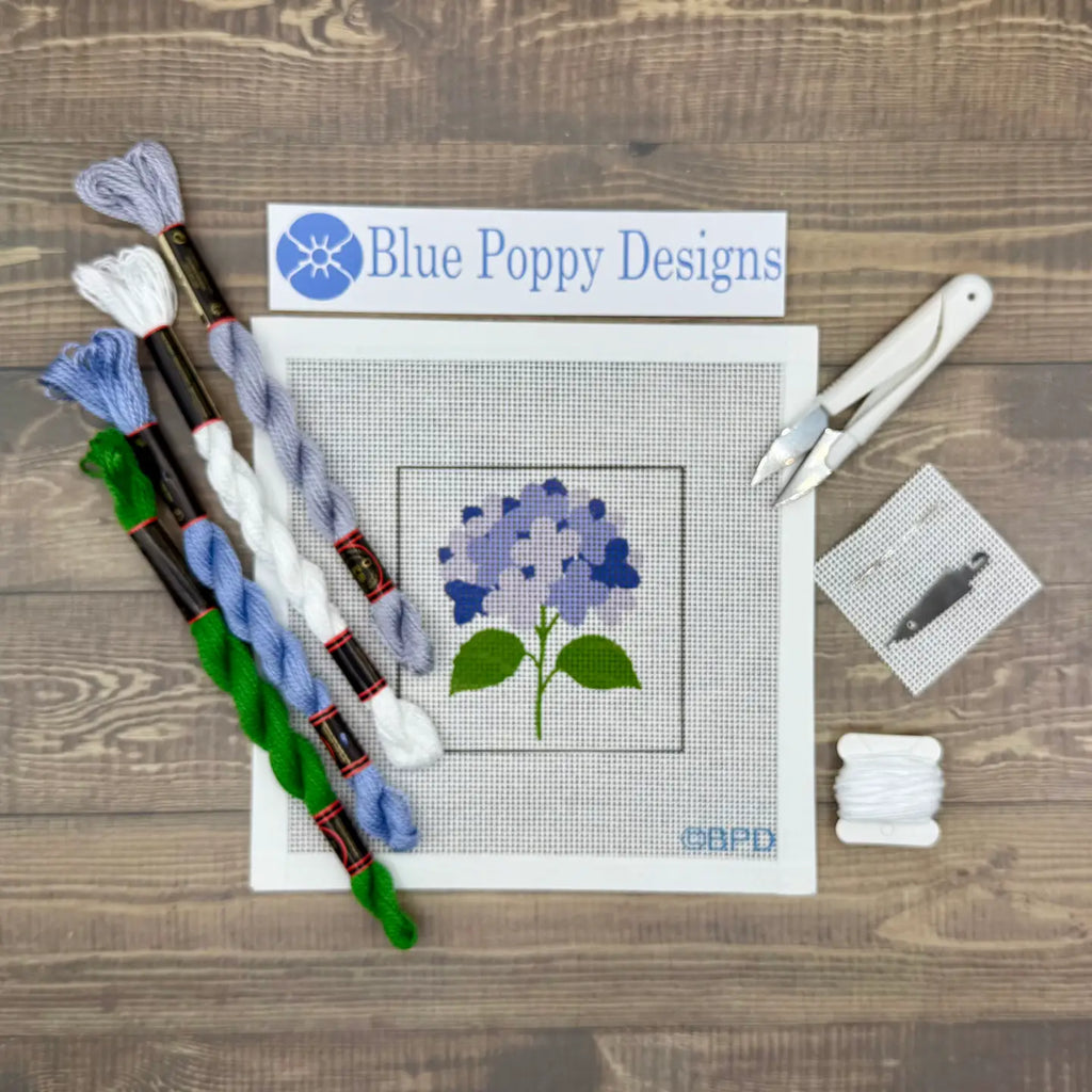 Blue Poppy Needlepoint Starter Kit