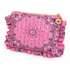 Bandana Ruffle Quilted Cosmetic Pouch