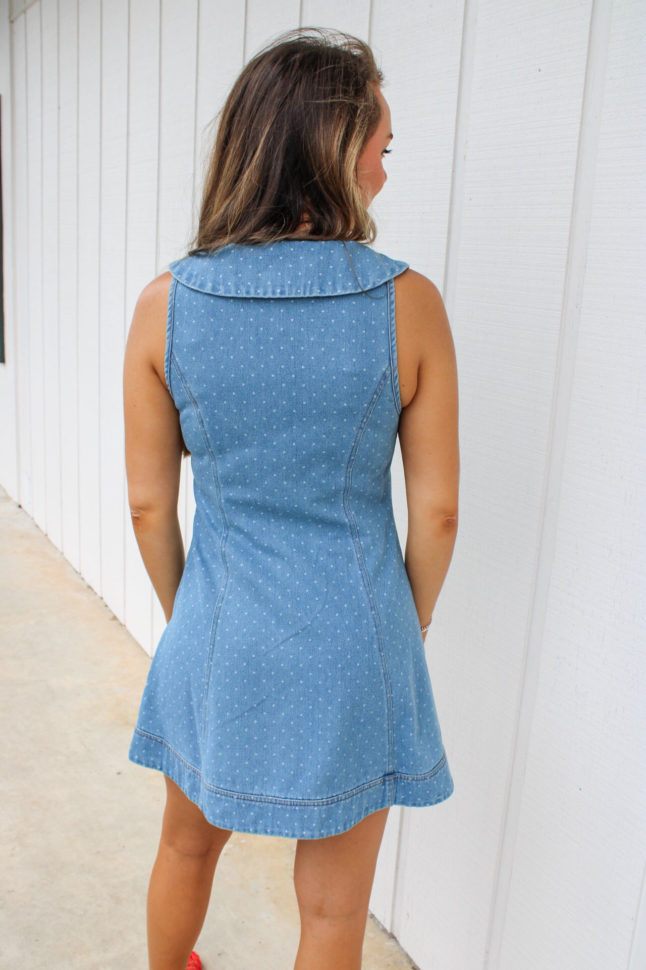 Florence Fit and Flare Denim Mini Dress
