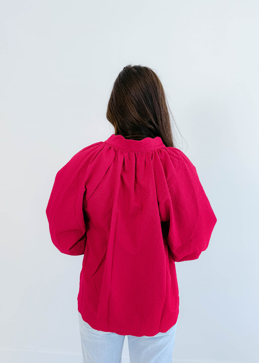Simone Textured V-Neck Top