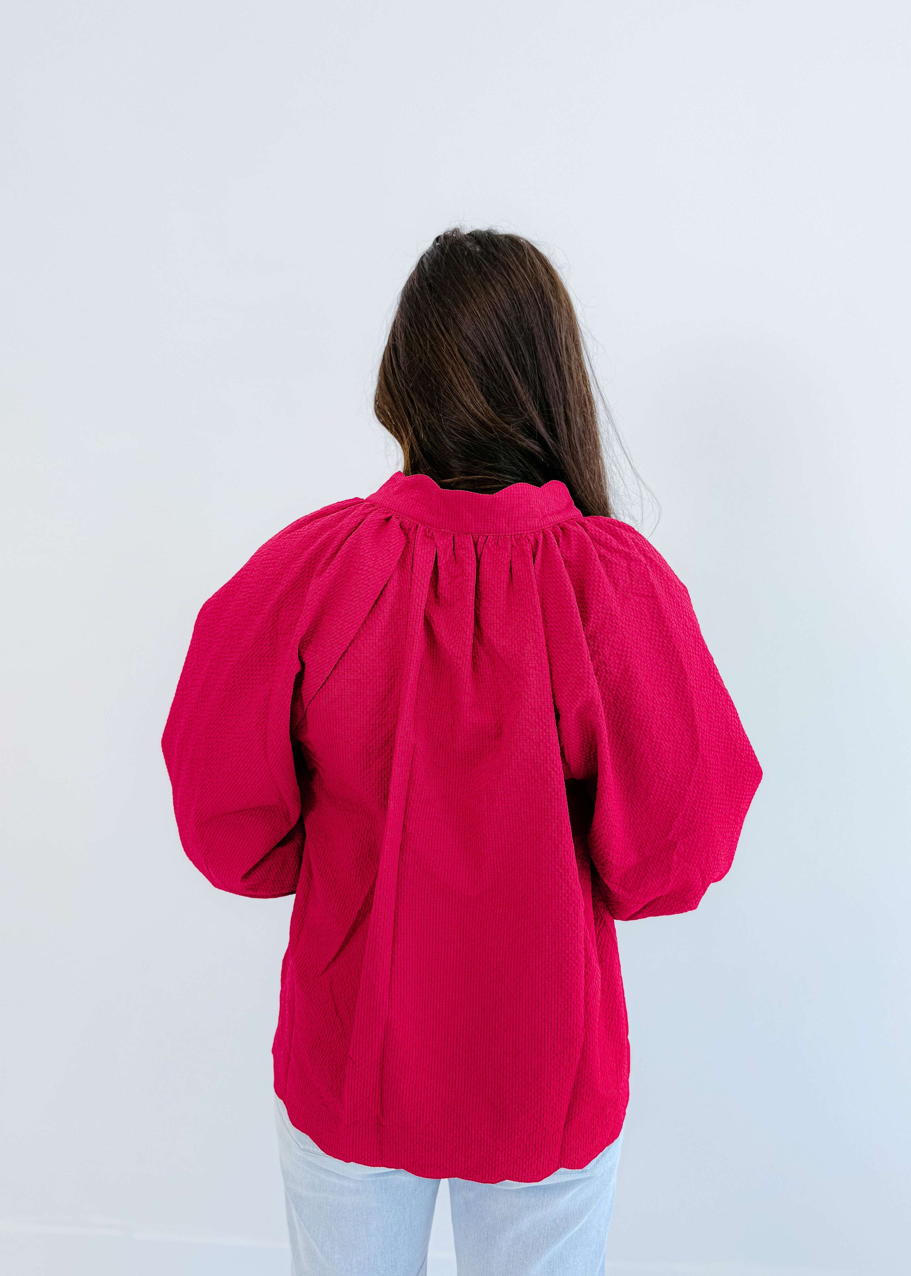 Simone Textured V-Neck Top
