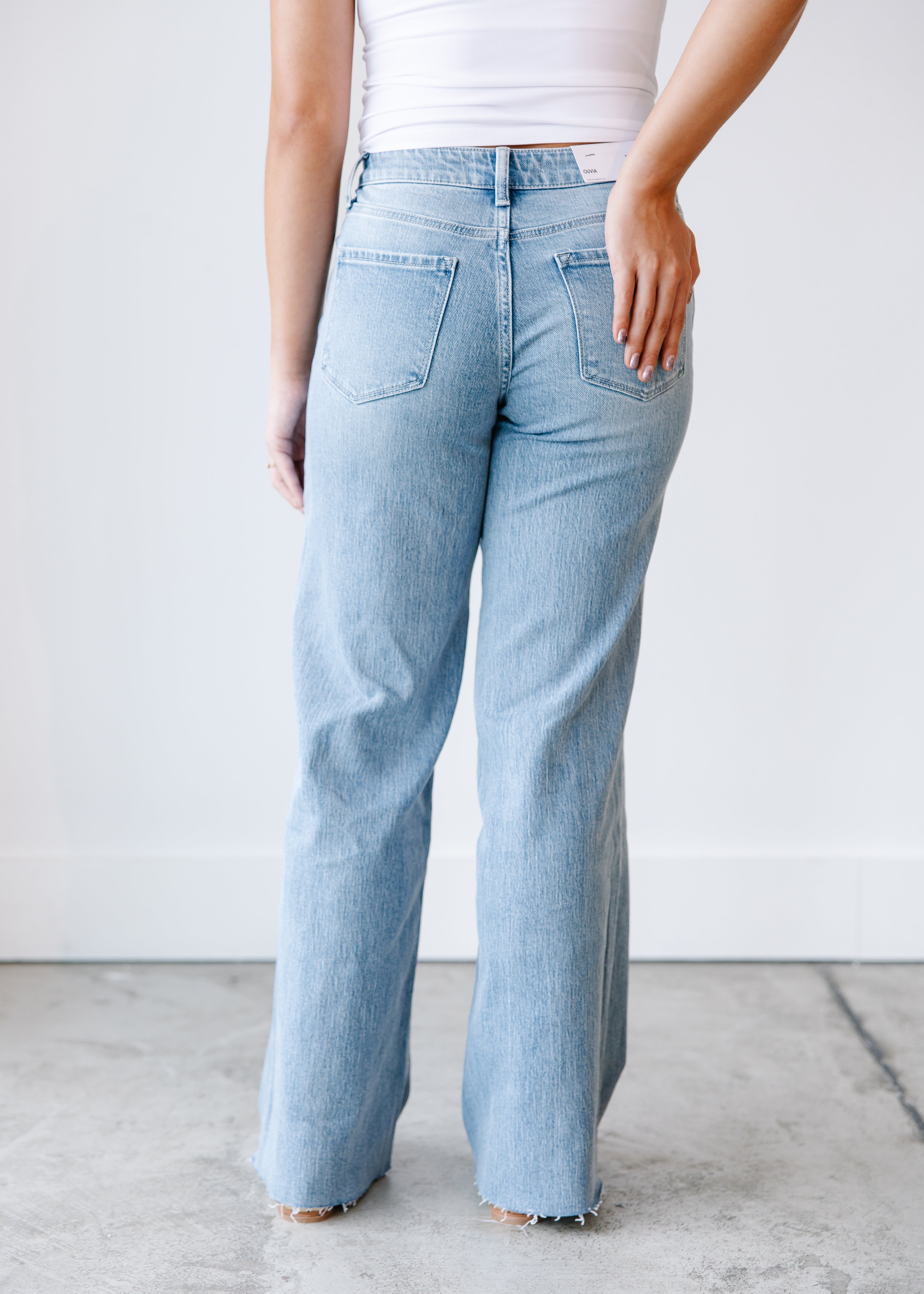 Isabella Clean Cut Raw Hem Jeans