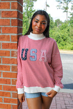 Mock Neck USA Sweatshirt