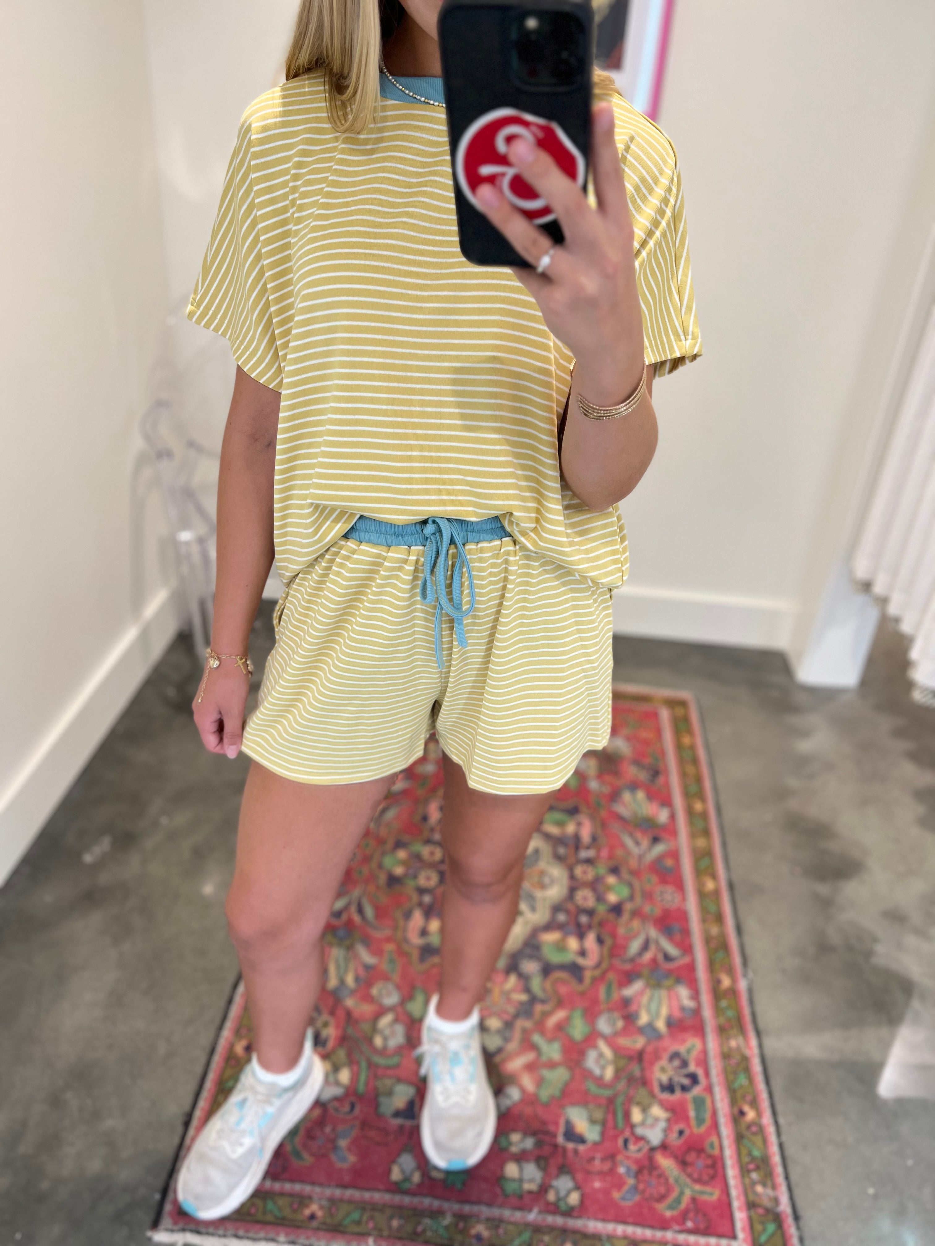 Brielle Stripe Shorts Set