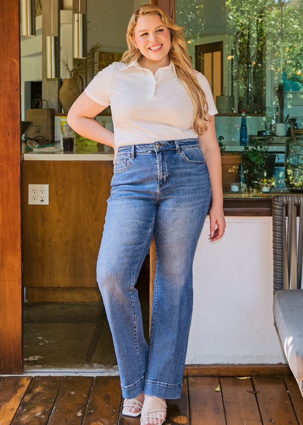 High Rise Relaxed Flare Trouser