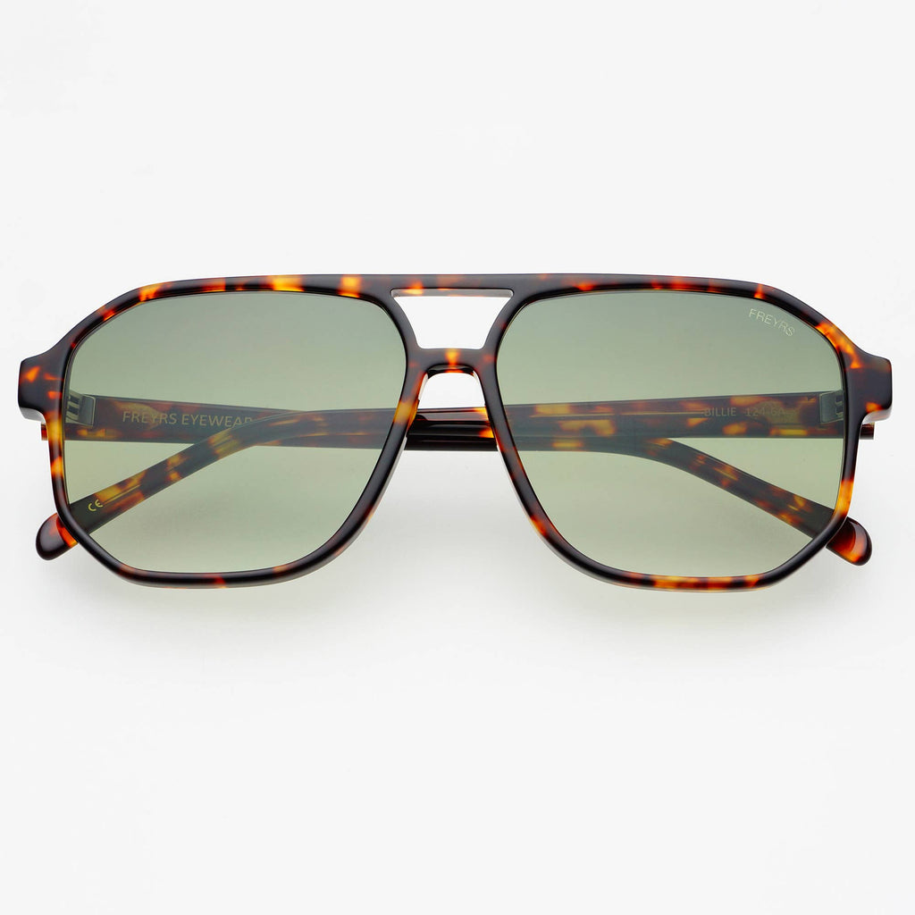 Billie Aviator Sunglasses - Tortoise/Green