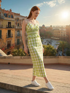 Kaila Gingham Top and Midi Skirt Set