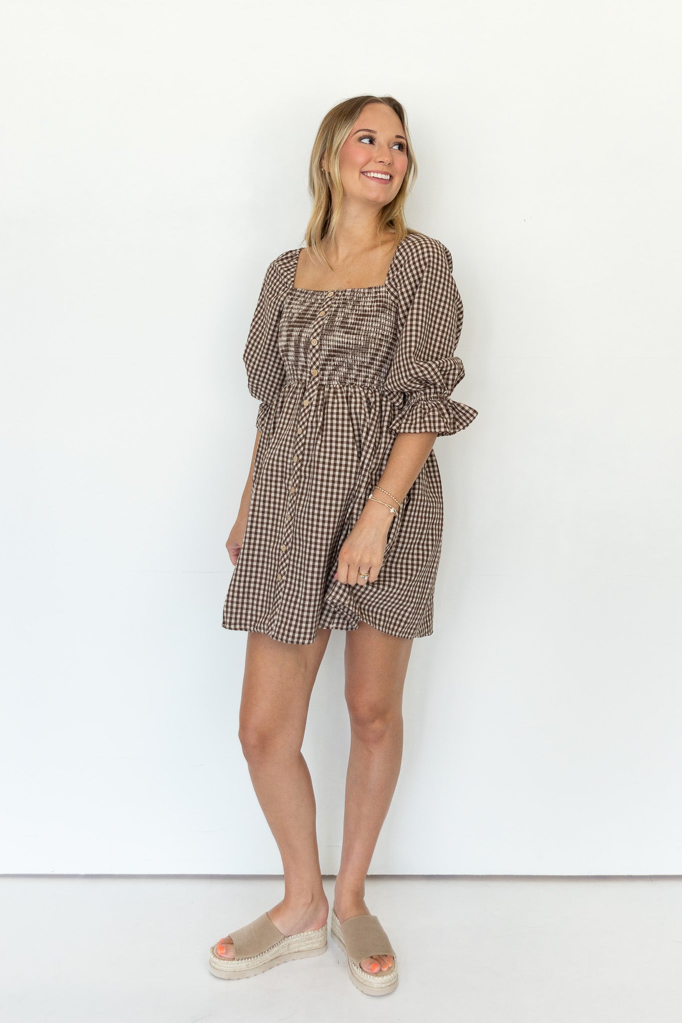 Annie Gingham Smocked Dress