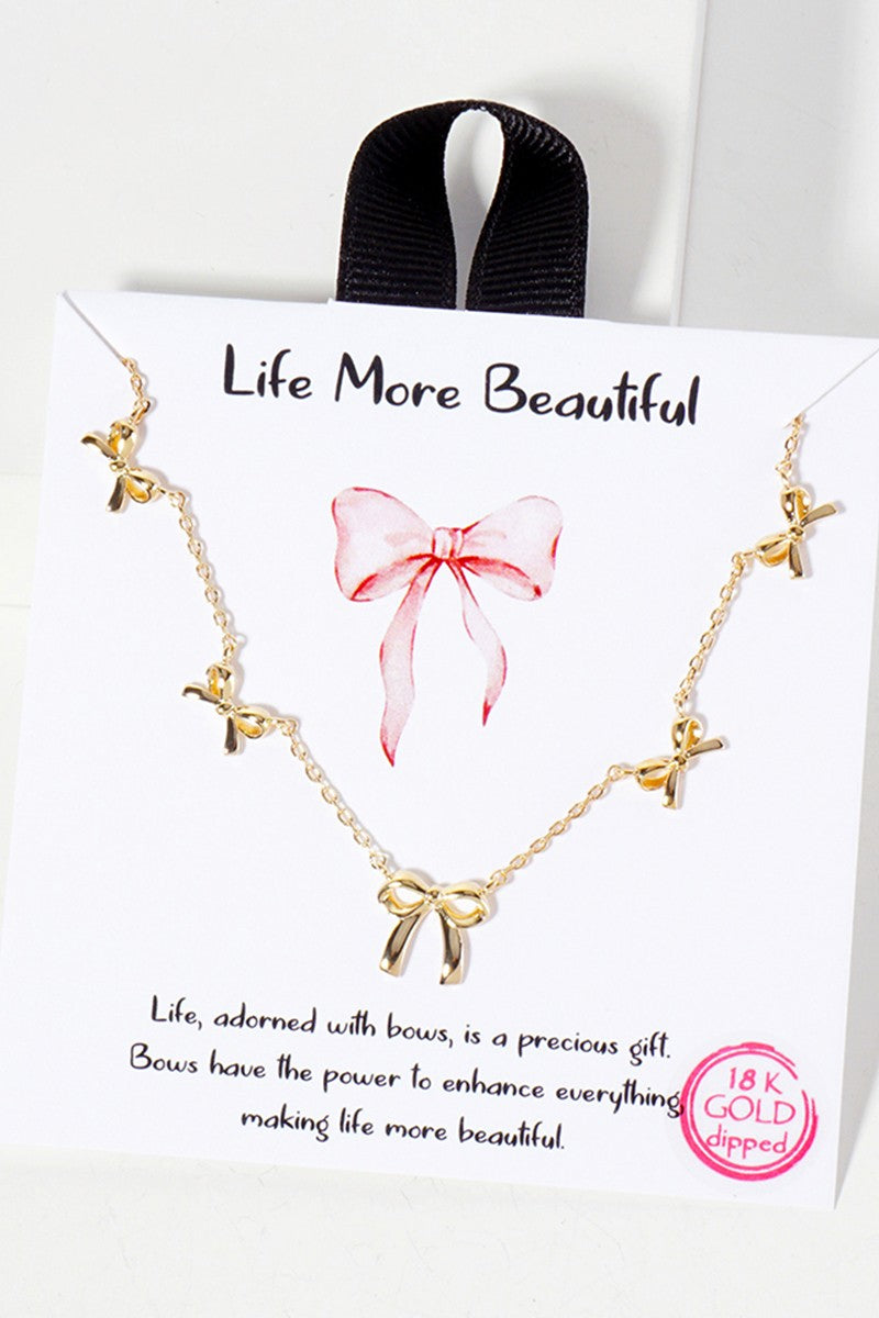 Five Ribbons Charm Adjustable Necklace
