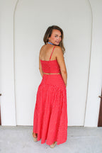 Jane Polka Dot Drop Waist Maxi Skirt