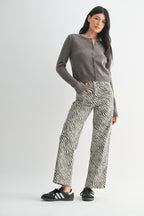 Millie Zebra Wide‑Leg Pants