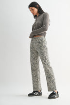Millie Zebra Wide‑Leg Pants